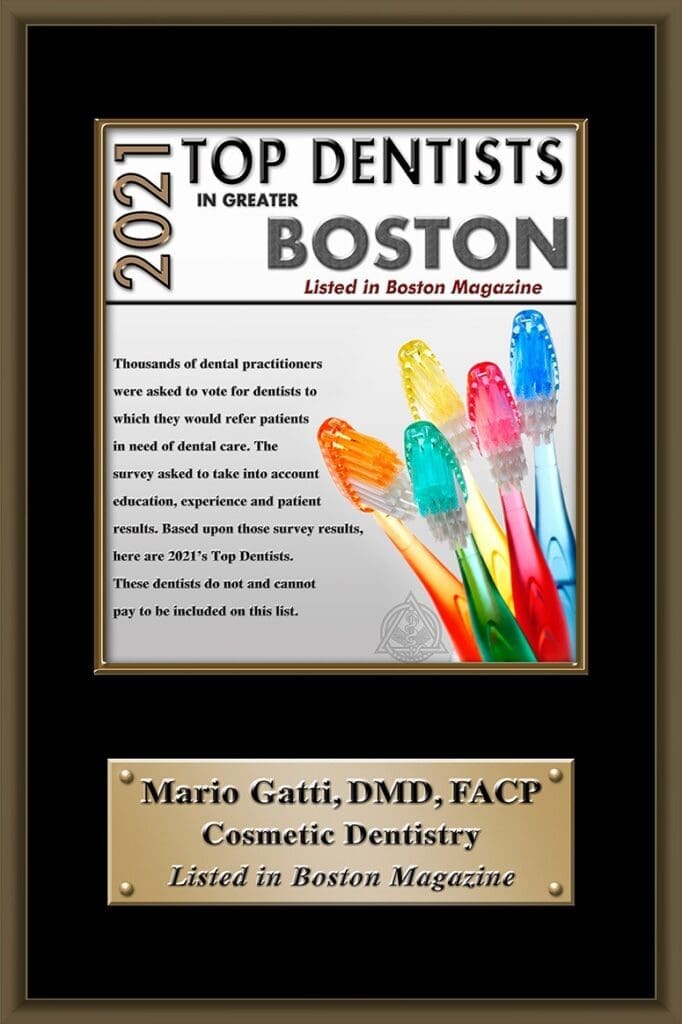 Boston Magazine Top Dentists 2021 award