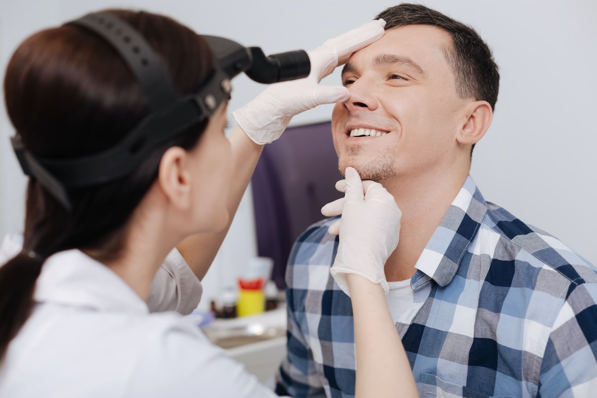 Man receiving a dental exam from his LANAP dentist in Lexington