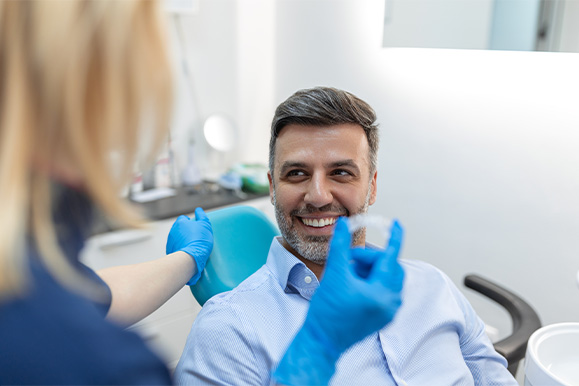 Lexington patient at quick Invisalign follow-up