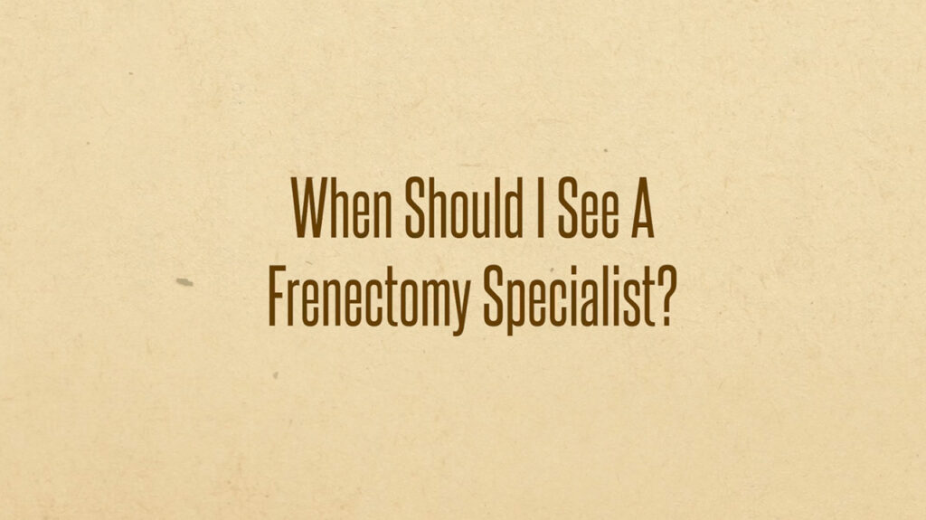 YouTube thumbnail of FAQ by Doctor Lindsey Mcelligott about when to see a frenectomy specialist.