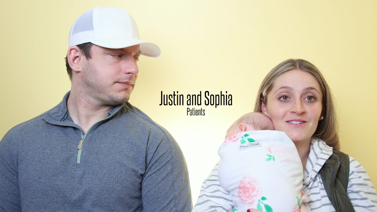YouTube thumbnail of patient testimony by patients, Justin and Sophia.